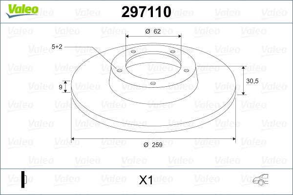 Valeo 297110 - Bremžu diski www.autospares.lv