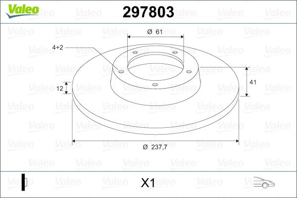 Valeo 297803 - Bremžu diski www.autospares.lv