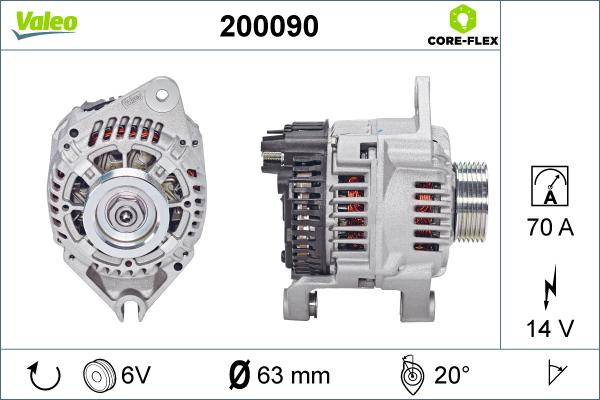 Valeo 200090 - Alternator www.autospares.lv