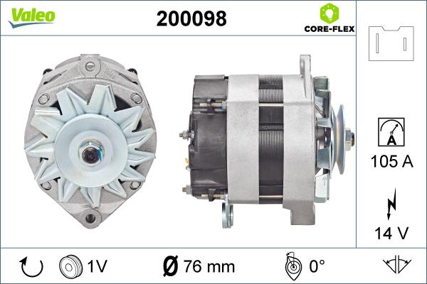 Valeo 200098 - Ģenerators www.autospares.lv