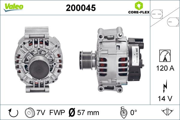 Valeo 200045 - Ģenerators autospares.lv