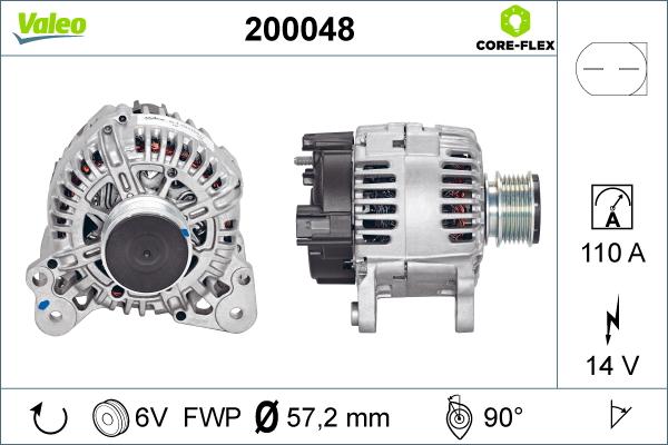 Valeo 200048 - Ģenerators autospares.lv