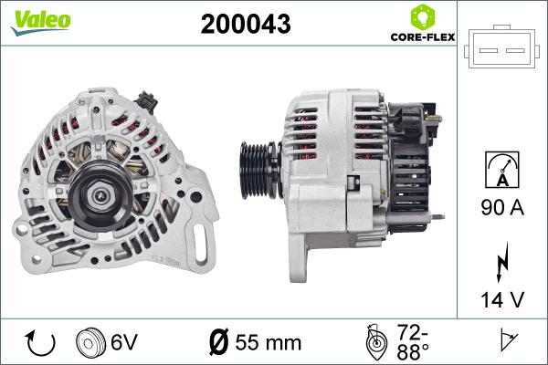 Valeo 200043 - Ģenerators autospares.lv