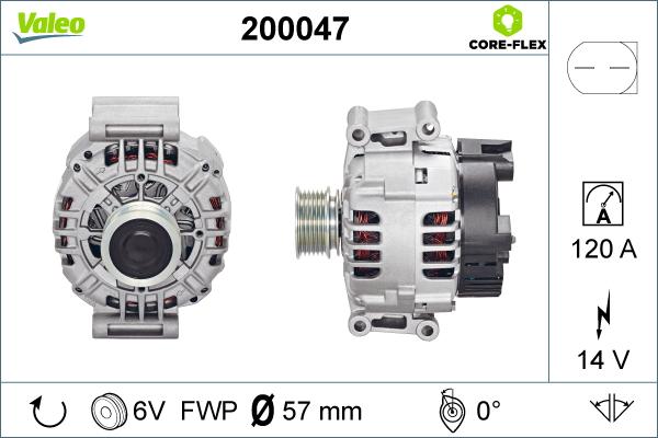 Valeo 200047 - Ģenerators autospares.lv