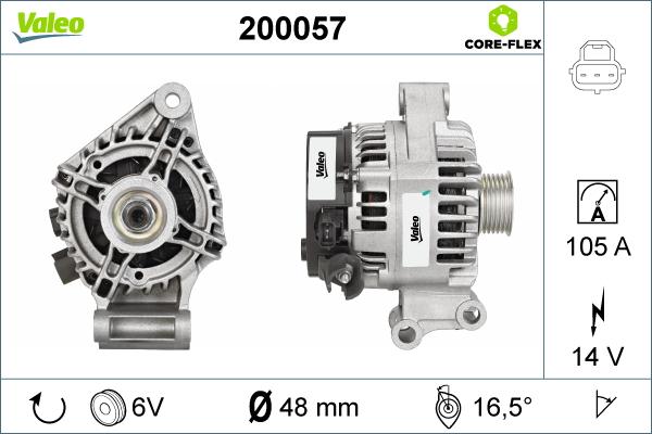 Valeo 200057 - Ģenerators autospares.lv