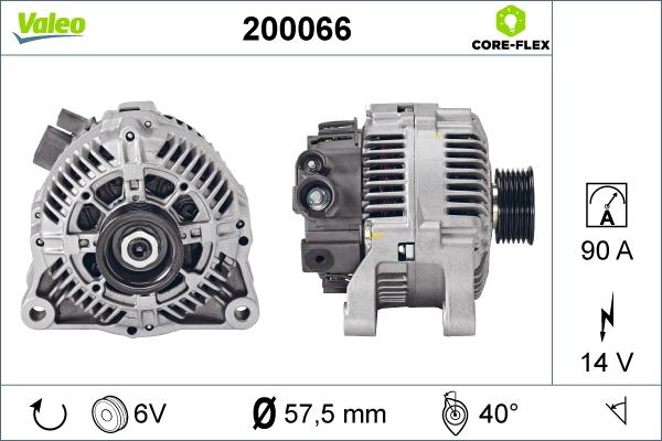 Valeo 200066 - Генератор www.autospares.lv