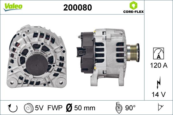 Valeo 200080 - Ģenerators autospares.lv