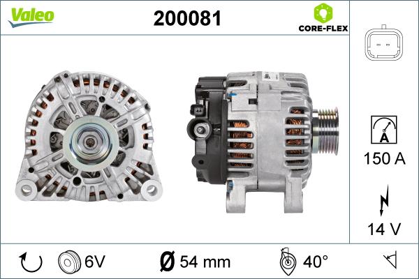 Valeo 200081 - Ģenerators autospares.lv