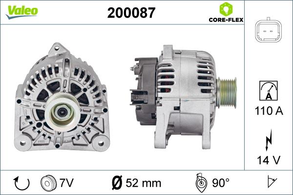 Valeo 200087 - Ģenerators autospares.lv