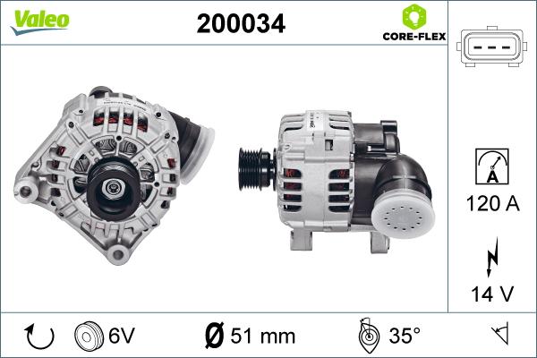 Valeo 200034 - Генератор www.autospares.lv