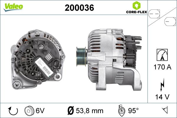 Valeo 200036 - Ģenerators autospares.lv