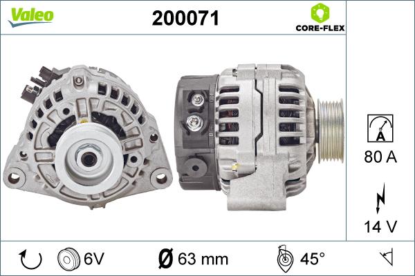 Valeo 200071 - Генератор www.autospares.lv