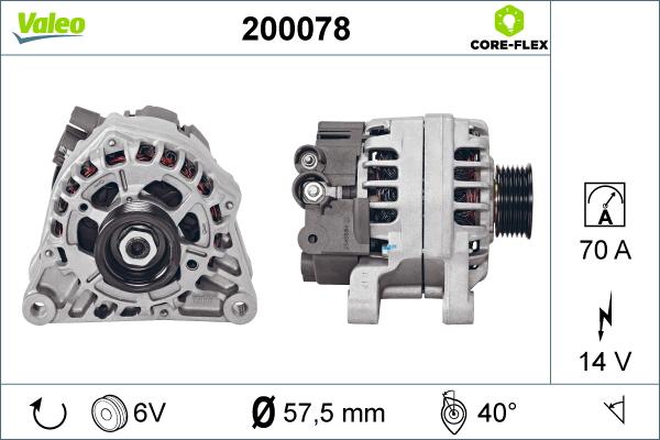 Valeo 200078 - Ģenerators autospares.lv