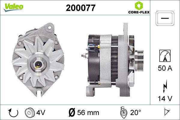 Valeo 200077 - Генератор www.autospares.lv