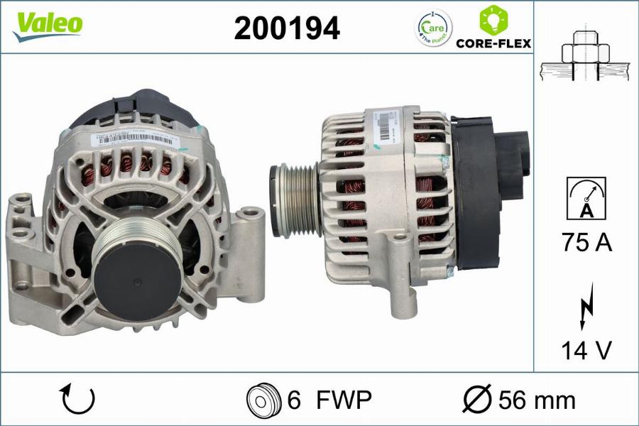 Valeo 200194 - Ģenerators www.autospares.lv