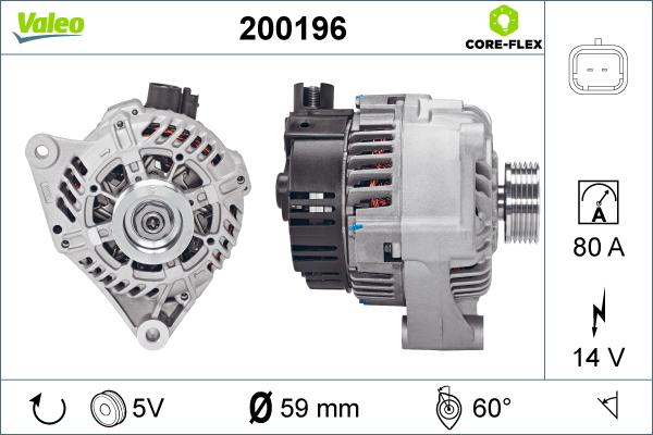 Valeo 200196 - Генератор www.autospares.lv