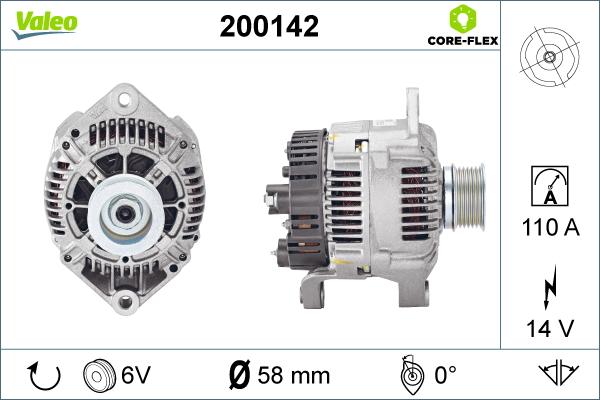 Valeo 200142 - Генератор www.autospares.lv