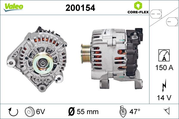 Valeo 200154 - Генератор www.autospares.lv