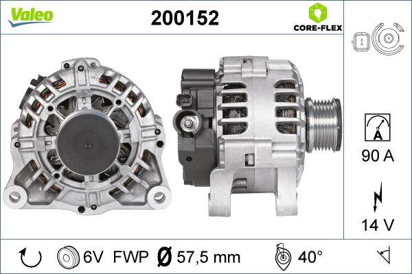 Valeo 200152 - Генератор www.autospares.lv