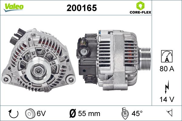 Valeo 200165 - Генератор www.autospares.lv