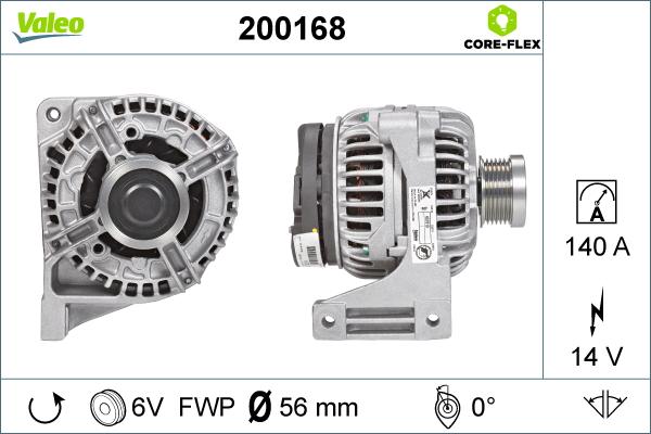 Valeo 200168 - Генератор www.autospares.lv