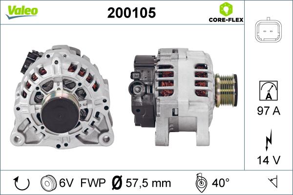 Valeo 200105 - Ģenerators autospares.lv