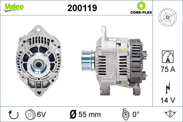 Valeo 200119 - Генератор www.autospares.lv