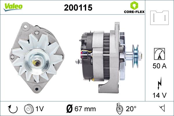 Valeo 200115 - Ģenerators autospares.lv