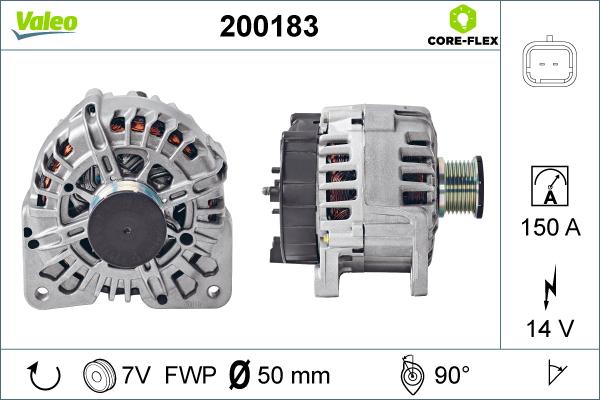 Valeo 200183 - Генератор www.autospares.lv