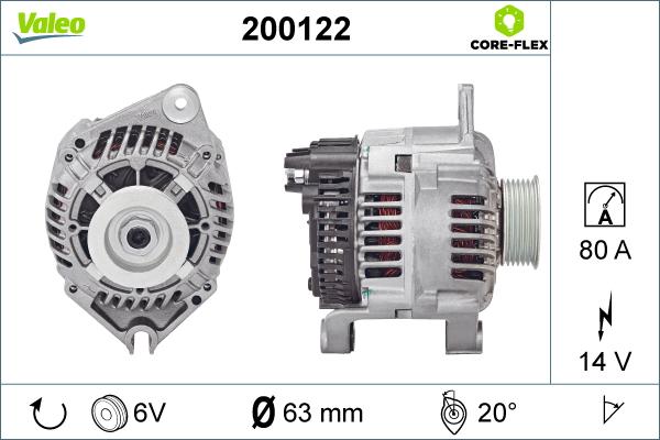 Valeo 200122 - Генератор www.autospares.lv