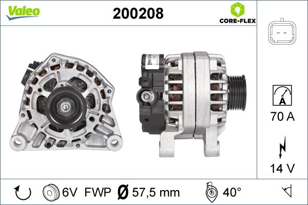 Valeo 200208 - Генератор www.autospares.lv