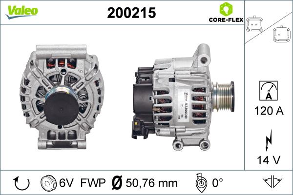 Valeo 200215 - Генератор www.autospares.lv