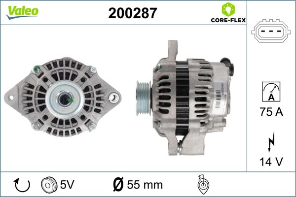 Valeo 200287 - Генератор www.autospares.lv