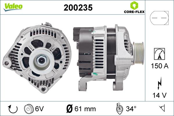 Valeo 200235 - Генератор www.autospares.lv