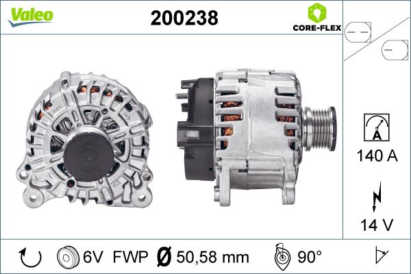 Valeo 200238 - Генератор www.autospares.lv