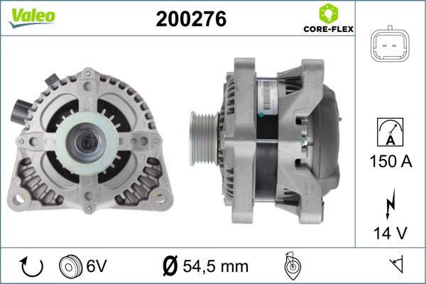 Valeo 200276 - Генератор www.autospares.lv