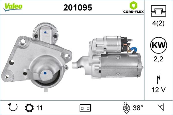 Valeo 201095 - Стартер www.autospares.lv