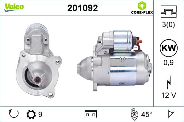 Valeo 201092 - Стартер www.autospares.lv