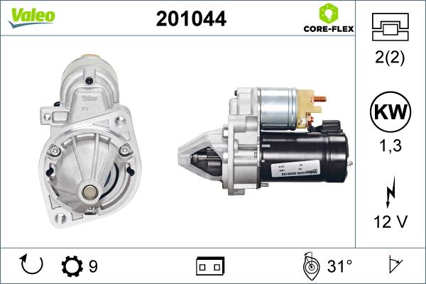 Valeo 201044 - Стартер www.autospares.lv