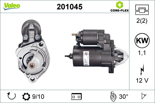 Valeo 201045 - Starter www.autospares.lv