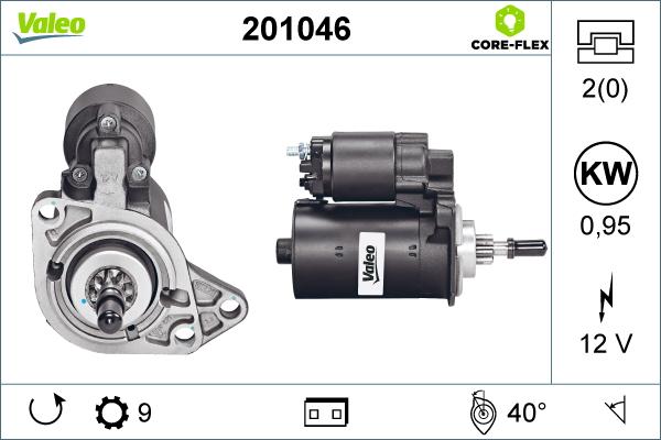 Valeo 201046 - Стартер www.autospares.lv