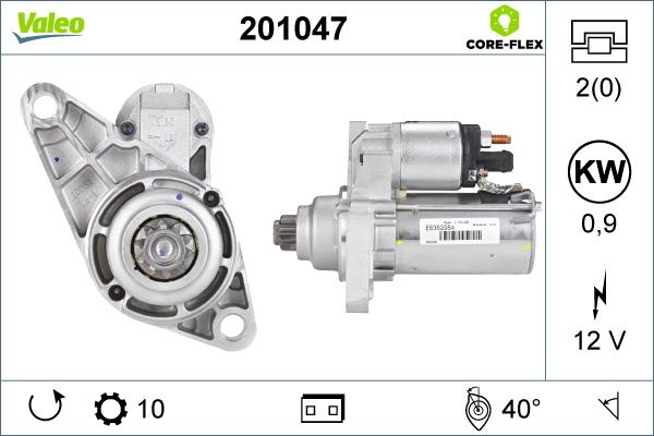 Valeo 201047 - Starteris autospares.lv