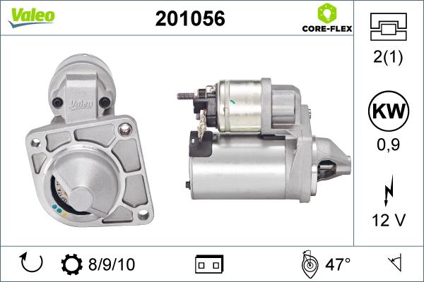 Valeo 201056 - Стартер www.autospares.lv