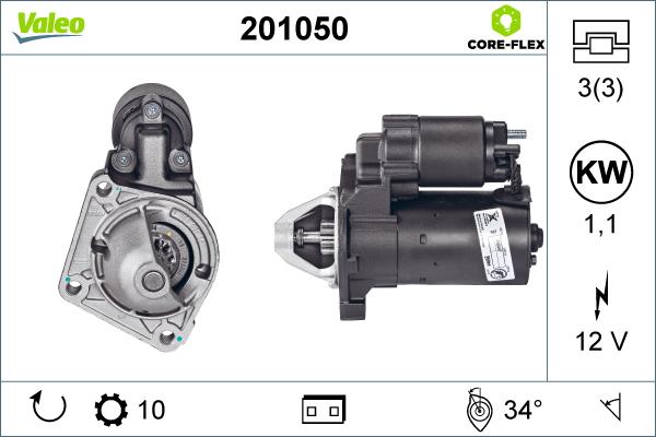 Valeo 201050 - Стартер www.autospares.lv