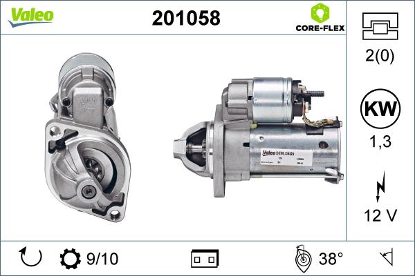 Valeo 201058 - Starteris autospares.lv