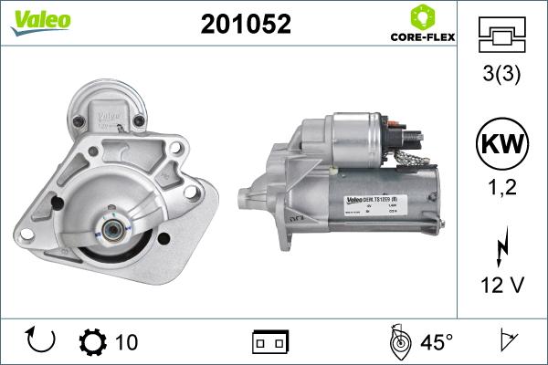 Valeo 201052 - Starteris autospares.lv