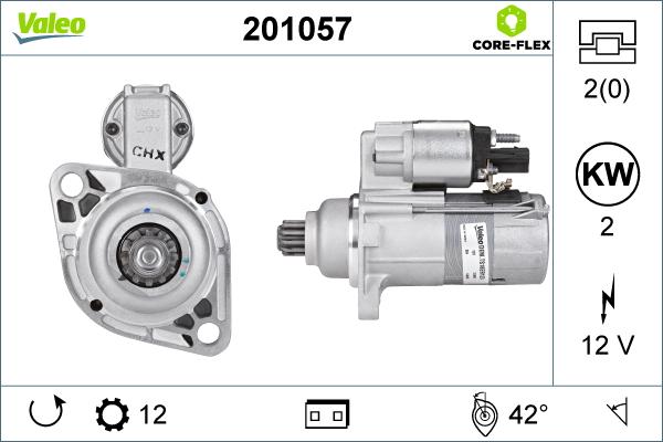 Valeo 201057 - Стартер www.autospares.lv