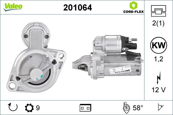 Valeo 201064 - Стартер www.autospares.lv