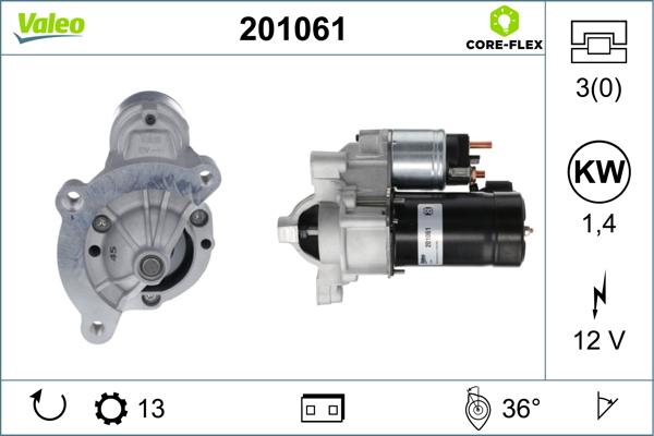 Valeo 201061 - Starter www.autospares.lv