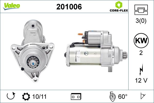 Valeo 201006 - Стартер www.autospares.lv